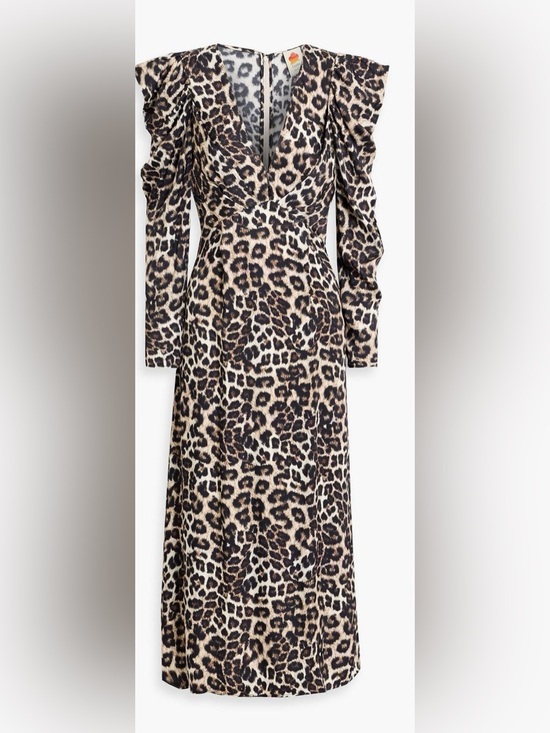 FARM Rio Dresses & Skirts - FARM Rio NWT Cheetah Animal-print satin midi dress, featuring a V-neckline XS .
